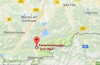 Ferienwohnungen Zum Baur - Krün Anfahrt