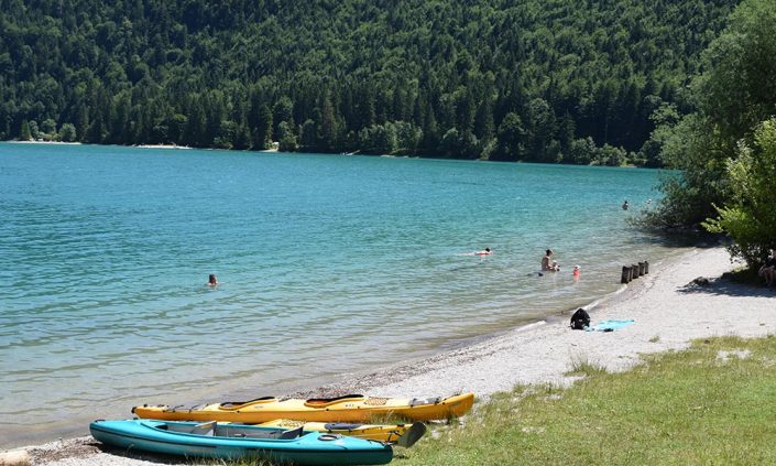 Walchensee Alpensee zum baden - Kajak - Kiten - Windsurfen